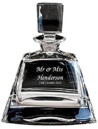 Personalised Decanter 24% Lead Crystal 550ml Bohemia Glass Decanter, Engraved - Enter Your Own Custom Text