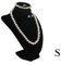 Yudu Schmuckbüste Dekobüste für Schmuckset Ohrring Ohrstecker Armband Ketten Ring (Samt schwarz, H31cm)