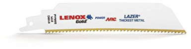 Lenox Tools 210926108GR 152 mm 8 TPI Gold Power Arc Reciprocating Saw Blade for Thick Metal Cutting (Pack of 5)