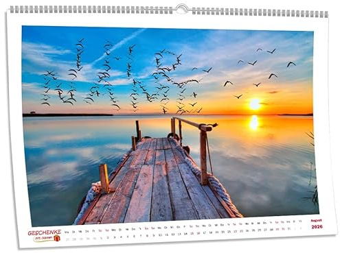 Kalender mit Namensbild 2026, in A3, auf Kunstdruckpapier mit Spiralbindung und Aufhänger