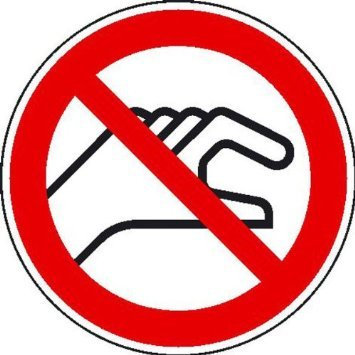 hinei nfassen interdit Interdiction Panneau sur Archet, film étiquettes à l'emploi, 5 cm