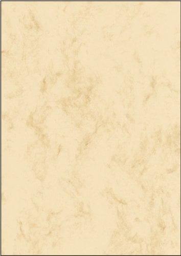 SIGEL DP397 Hochwertiger marmorierter Karton / Marmor-Papier / Urkundenpapier beige, A4, 50 Blatt, Motiv beidseitig, 200 g, aus nachhaltigem Papier