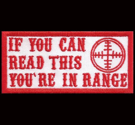 Hells Range If You can Read This You Are in Range Biker Red Angels Patch Aufnäher