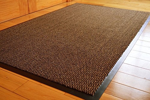 think-louder Non-Slip Rubber Doormat Barrier Entrance Mat for Home, Kitchen, Office, etc., Brown, 90 x 150 cm