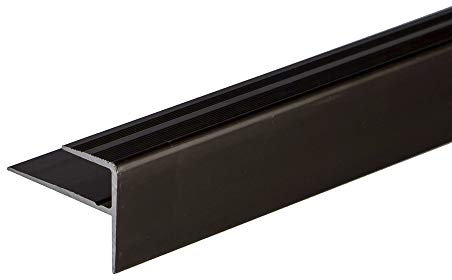 ANODISED Aluminium Carpet Edge Nosing Profile Cover Strip Door Floor BAR Trim 900mm x 23mm x 16mm A60 Black