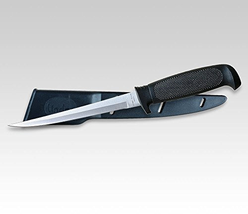 Linder Filetmesser,rostfr.17 cm, Kunststoffgriff & -scheide, Taucher- und Bootsmesser