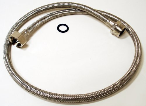 1 Mtr. Zulaufschlauch-Verlängerung Universal edelstahl 3/4 Zoll für Waschmaschine, Spülmaschine