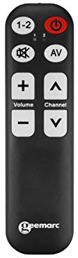 Geemarc Easy TV5 Télécommande TV Universelle 8 Touches programmables pour Malvoyant/Senior Noir