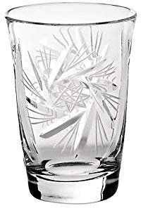 CRISTALICA Wodkaglas Schleuderstern 50ml Schnapsglas Bleikristall Likörglas Shot Stamper