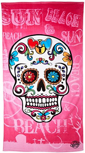 MANAGAL MGN 118 Chicano Fushia - Drap de Plage Coton Rose 95 x 175 x 1 cm