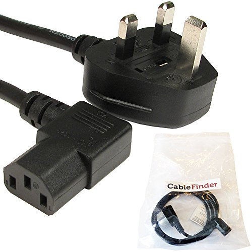 Loops 10M UK Plug to IEC Kettle Cable/Lead–90 Degree/Right Angled C13 Mains Power 10A