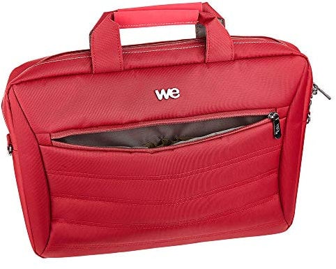 WE Sacoche pour Ordinateur Portable 17.3 Pouces Sac à Bandoulière Unisexe Homme Femme Confortable Mallette Multi-Compartiment avec Poche Extérieur – Rouge