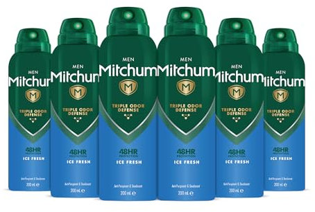 Mitchum Herren Advanced Ice Fresh Anti-Transpirant Deo, 200 ml, 6 Stück