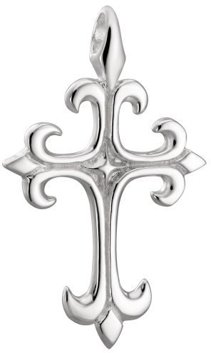 Vinani Anhänger Kreuz glänzend Fleur de Lis Lilie Ritter Sterling Silber 925 AKK-EZ