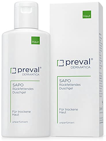 preval® SAPO 200 ml | Rückfettendes Duschgel mit wertvollem Jojoba-Öl für die Reinigung trockener, fettarmer (hydrolipidarmer) Haut