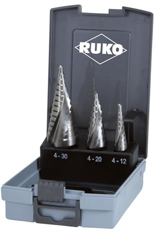 RUKO R101026ERO Spiralbohrer-Satz HSSE-Co 5-teilig im Kunststoffkoffer glänzend 3-teilig