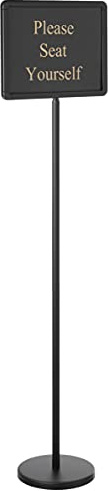 Winco HTS-60K 60 Hostess Sign with 15 Message Variations,Black