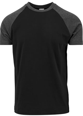 Urban Classics Men's Baseball T-Shirt, Contrast Shortsleeves T-Shirt, Sports Shirt, Crew Neck, 100% Jersey Cotton Available, Sizes: S-5XL