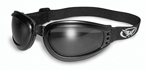 Global Vision Eyewear Mach-3 Schutzbrille mit Aufbewahrungstasche, rauchfarbene Gläser