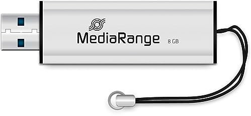MediaRange MR914 Unidad flash memoria USB 8GB MR914 USB 3.0, Plata/Negro