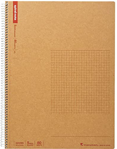 Maruman Note a spirale BASIC 22,8 x 29,7 cm (A4), 5 mm a quadretti, 80 fogli (N245ES)