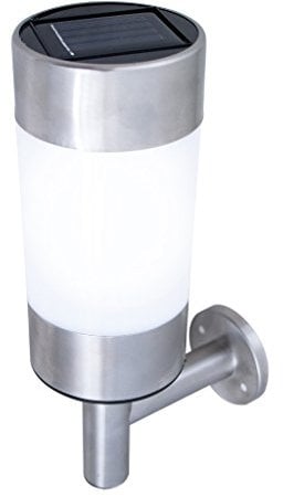 GardenKraft 19490 Stainless Steel Solar Wall Light/Weatherproof Patio & Garden Light/Decorative Illumination/Auto On / IP33 Rated / 25cm x 13cm