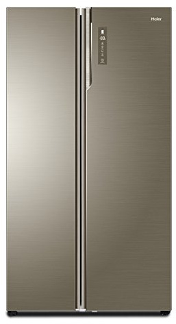 Haier HRF-de 800dgs8 Side by Side/A + + +/190 cm de hauteur/347 kWh/457 L Partie de refroidissement/335 L Partie Congélateur/Total Nofrost jamais abtauen/Façade en verre dans wertiger aspect métal