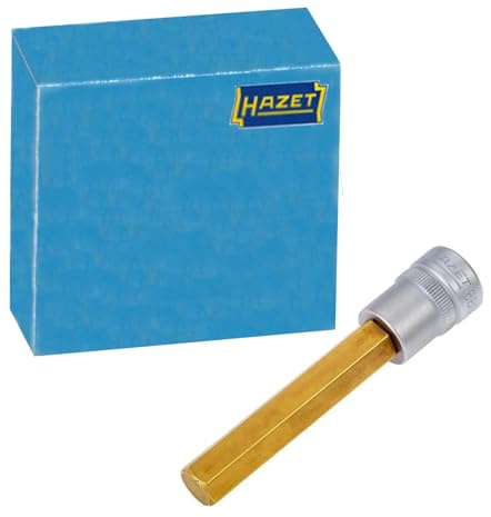 HAZET Schraubendreher-Steckschlüsseleinsatz 8801-11, Kurze Ausführung | 3/8 Zoll (10 mm) Vierkant hohl, Antrieb 3/8 Zoll (10 mm) Vierkant hohl, Abtrieb Innensechskant Profil, Klinge Sonderstahl