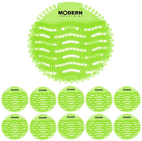 Urinal Screen & Deodorizer (10-pack) by Modern Industrial - Fits Most Top Urinal Brands at Restaurants, Offices, Schools, etc. (Green Mint)
