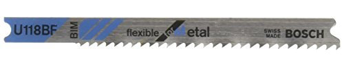Bosch U118BF 5 pezzi 3-1/8 11-14 TPI progressivo flessibile per lame seghetto alternativo con gambo a U in metallo