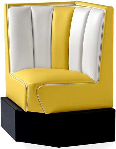 Bel Air Bank Dinerbank Eckbank Sitzbank Einrichtung Gastronomie Dinermöbel Lounge Jahre Design (Yellow/White)