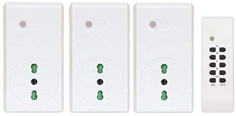 Proxe 710003 Tre Prese Telecomandate con Telecomando, Bianco