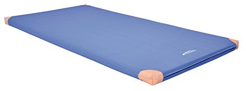 Grevinga® TÜV-Süd zertifizierte Leichtturnmatte (VB 80) | 200 x 100 x 6 cm | BLAU | mit Lederecken