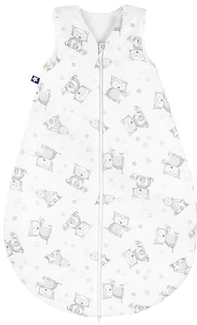 Julius Zöllner Baby Sommerschlafsack aus 100% Baumwolle, Größe 70, Standard 100 by OEKO-TEX, made in Germany, Häschen und Eule