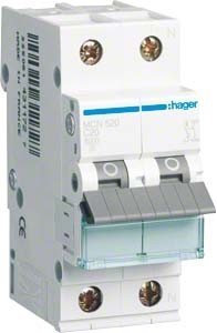 Hager MCN520, Disjoncteur 1 + N pôle 20A, car.C, 6 ka