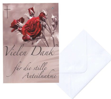5 Danksagungskarte Trauerfall Trauer Rosen