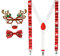 W WIDMANN MILANO Party Fashion - Verkleidungsset Rentier, Brille, Hosenträger und Fliege, Weihnachten, Karneval, Mottoparty