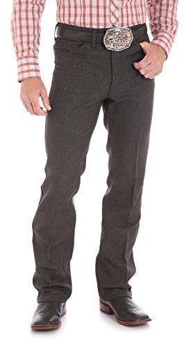 Wrangler Men's Wrancher Dress Jean, Heather Black, 42W x 29L