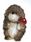 Deko Figur Gartenfigur Igel 14,5 cm, Polystein braun beige, Dekofigur Igelchen zum Hinstellen mit Pilz Gartendeko Herbstdeko Sommerdeko