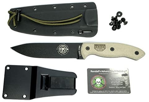 ESEE, Outdoormesser, CM6 Combat Fixed Blade, Klinge: 14,9 cm, Micarta, Schwarz, Jagdmesser, Inklusive Kydex sheaht