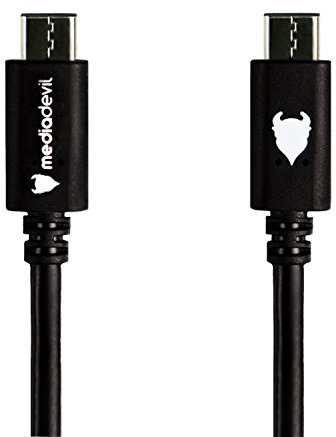 USB 3.1 Tipo C a USB 3.1 Tipo C Cable (2 M, Negro) por MediaDevil para portátiles, smartphones y tabletas