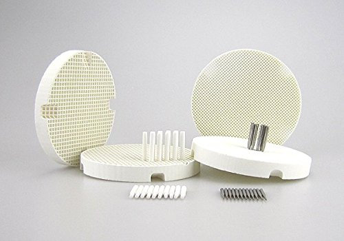 Earlywish 4 bandejas de cocción de panal de porcelana de laboratorio dental con 20 zirconia y 20 clavijas de metal