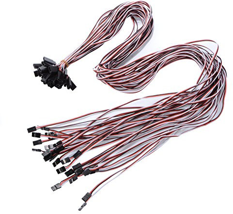 YXQ Lot de 30 câbles d'extension servo 3 broches mâle vers femelle pour avion RC 1 m