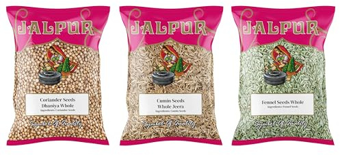 Jalpur Millers Spice Combo Pack – Coriander Seeds 500g, Cumin Seeds & Fennel Seeds (3 Pack) | Premium Whole Spices for Authentic Cooking | Fresh, Aromatic & Vegetarian-Friendly