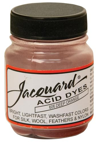 Jacquard Acid Dye for Wool, Silk and Other Protein Fibers, 1/2 Ounce Jar, Concentrated Powder, Deep Orange 606