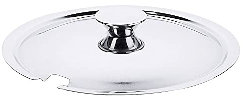 Contacto Deckel zu Suppenterrine 1000 ml Edelstahl 18/10 mit Griffknopf und Löffelausschnitt, Gastro-Qualität, hochglanzpoliert, spülmaschinengeeignet