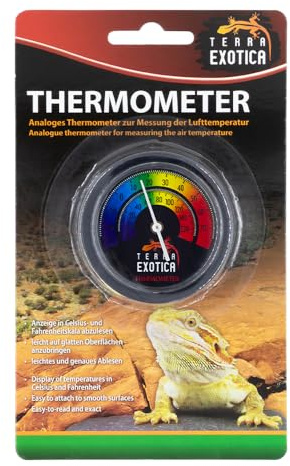 Terrarium Thermometer Analog – Temperaturanzeige Reptilien | Analoges Terrarium-Thermometer mit gut ablesbarer Farbskala zur zuverlässigen Temperaturkontrolle für Reptilien.