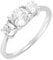 Ivy Gems 9ct White Gold 1ct Finest 100 Cut Swiss Cubic Zirconia Round Trilogy Ring - Size O