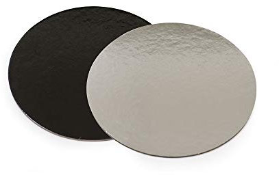 0932560 DECORA - PIATTO TORTA TONDO NERO E ARGENTO Ø 24 CM