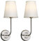 Yosoan Wandlampe Beige Trichter Stoffschirme Wandleuchte Einfache Moderne Mode Kreative Wandleuchte mit Stoffschirme (2 Stücke Gebürsteter Edelstahl Farbe)